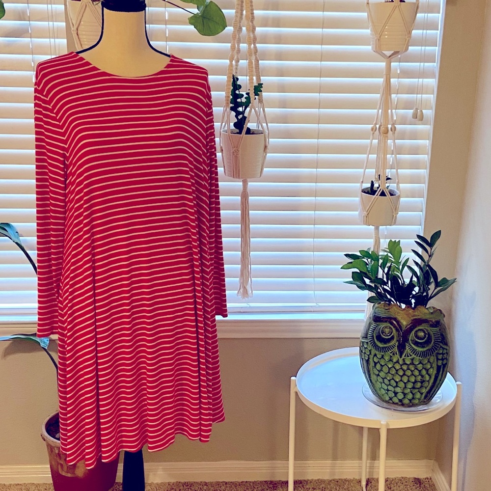 Long-Sleeved Jersey-Knit Swing Dress